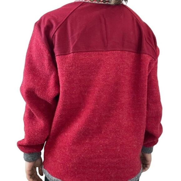 Mens Primo Made in Norway Norwegian Red Wool Ski Winter Sweater Sz M - Picture 6 of 8
